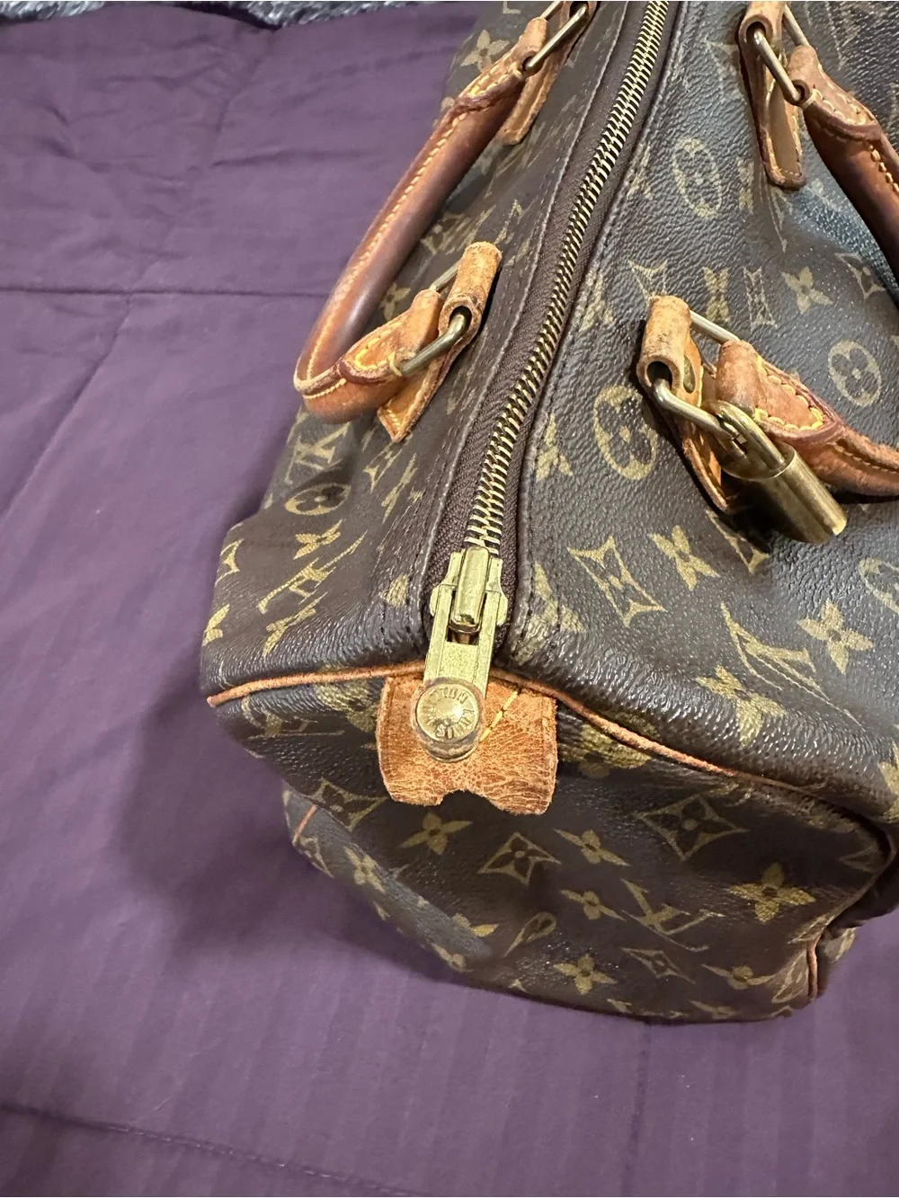 Louis Vuitton Monogram Canvas Satchel with Vachetta Leather Trim
